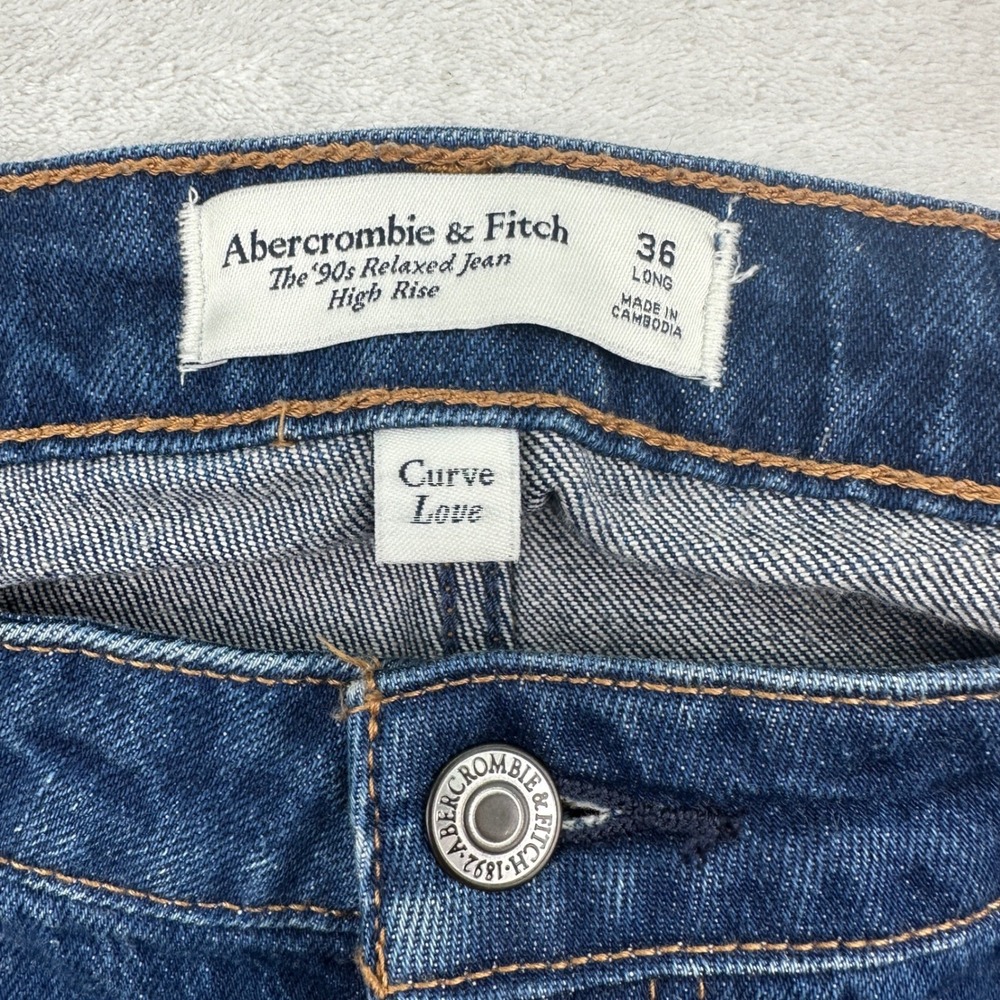 Abercrombie & Fitch Curvy Love The '90s Relaxed High Rise Jeans Women's 44x36 - Picture 2 of 7